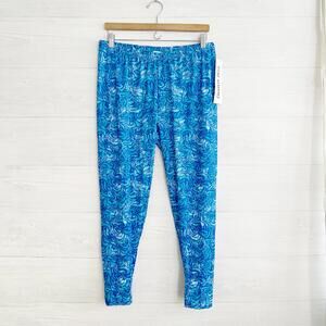 Vintage NWT Danskin Plus 90s - Blue purple swirl leggings, 1X